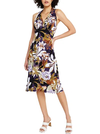 Connected Apparel Womens Polyester Halter Dress In Multi