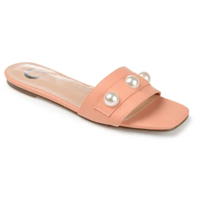 Journee Collection Journee Leonie Pearly Stud Slide Sandal In Multi