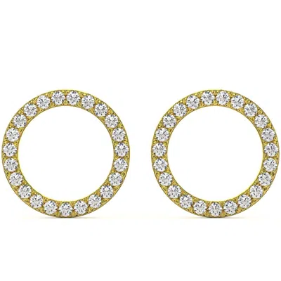 Pompeii3 1/4ct Circle Diamond Earrings In White, Yellow, Or Rose Gold Lab Grown In Multi