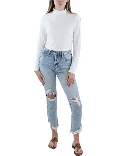 KINGSTON GREY WOMENS CROPPED MOCK NECK PULLOVER TOP 