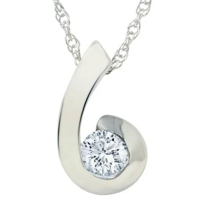 Pompeii3 1/2ct Round Brilliant Diamond Solitaire Swirl Pendant In Multi