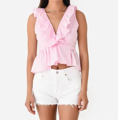 Never A Wallflower Ruffle Wrap Top In Peony In Multi