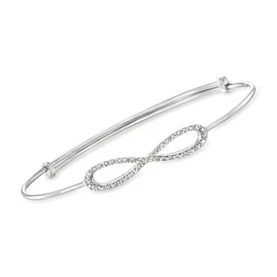 Ross-simons Diamond Accent Infinity Symbol Bangle Bracelet In Sterling Silver In White
