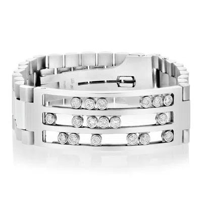 Vir Jewels 1.80 Cttw Men's Diamond Bracelet Italian 14k White Gold Vs2-si1 Clarity 86 Grams