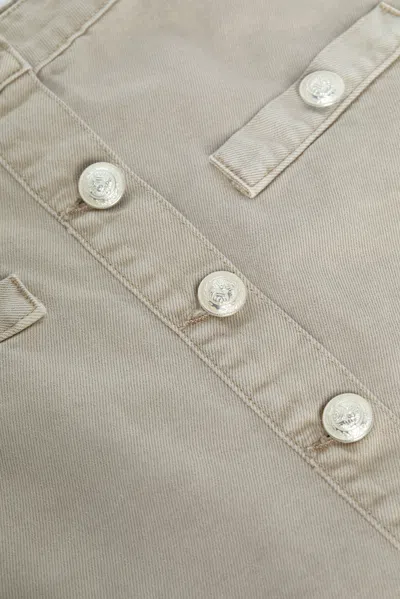 L Agence Kris Denim Mini Skirt In Biscuit