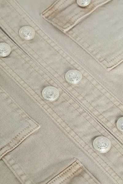 L Agence Yari Denim Jacket In Biscuit
