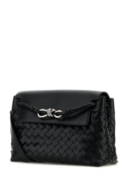 Bottega Veneta Men Black Leather Small Andiamo Crossbody Bag In Black