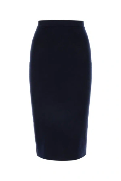 Bottega Veneta Midnight Blue Cashmere Blend Skirt In Blue
