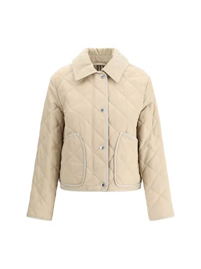 Shop Burberry Women Jacket In Multicolor