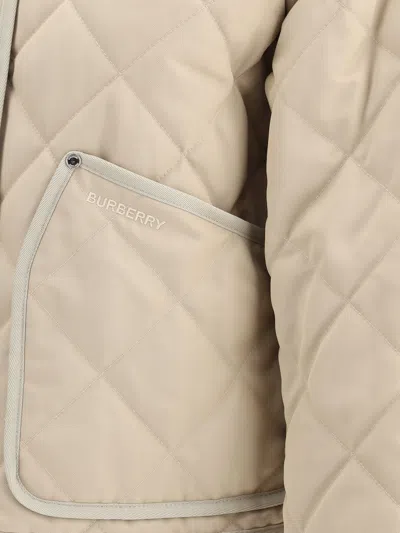 Burberry Diamond Quilted Buttoned Jacket In Multicolor