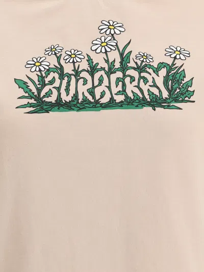 Burberry Soft Cotton T-shirt With Vibrant Floral Graphic In Multicolor