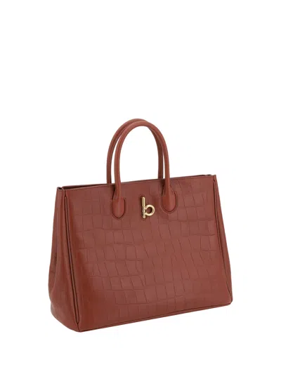 Burberry Croco Leather Tote Bag With Gold Hardware In Multicolor
