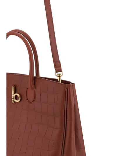 Burberry Croco Leather Tote Bag With Gold Hardware In Multicolor