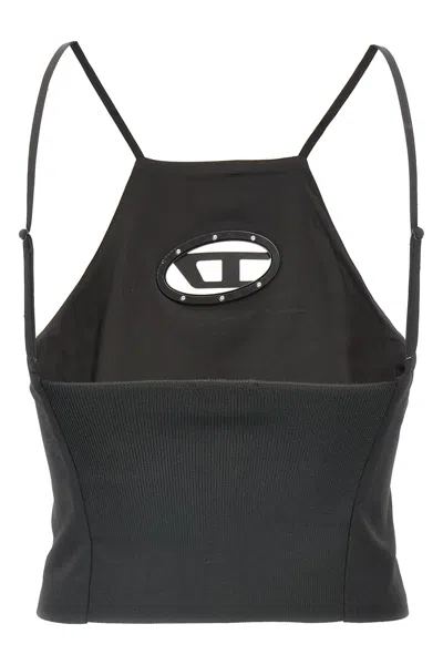 Diesel Black Twill T-wilight Top In Black