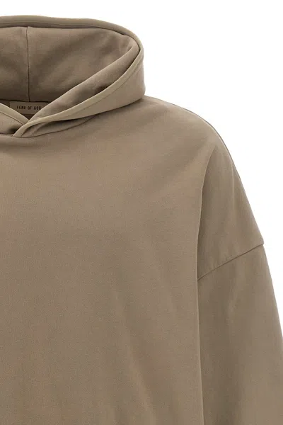 Fear Of God Kangaroo Pocket Relaxed Fit Hoodie In Brown