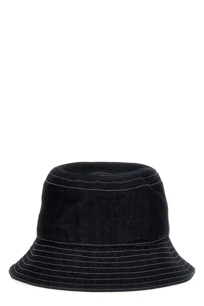 Fendi Ff-motif Denim Bucket Hat In Blue