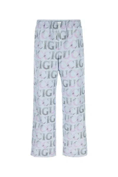 Gucci Polyester Pant With All-over Print And Elastic Waistband In Multicolor