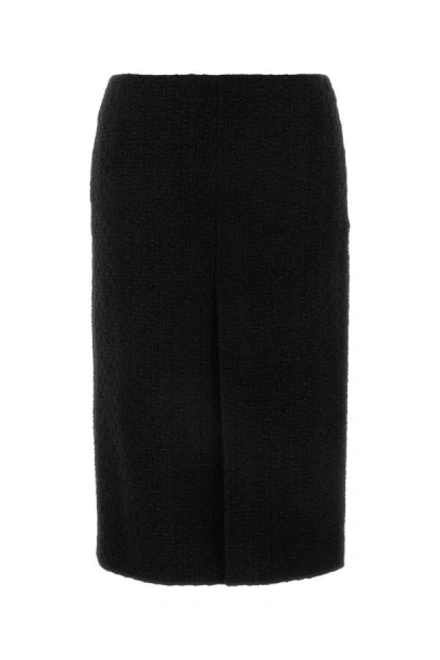 Gucci High Waist Knee-length Skirt With Back Slit And Side Pockets In Black
