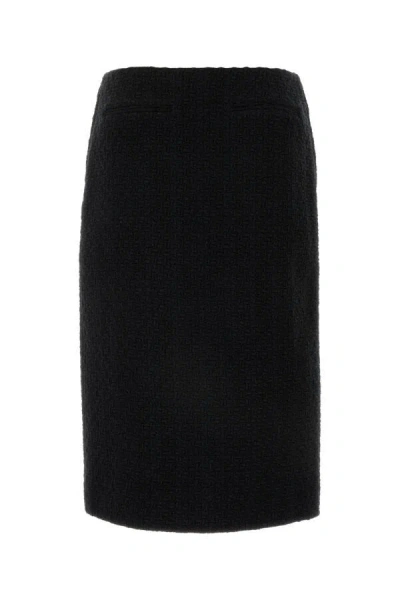 Gucci High Waist Knee-length Skirt With Back Slit And Side Pockets In Black