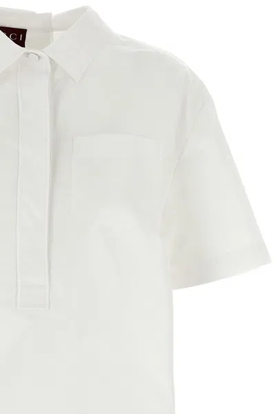 Gucci Shirt With Embossed Logo In White