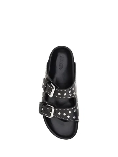 Isabel Marant Leather Sandals With All-over Stud Detail In Black