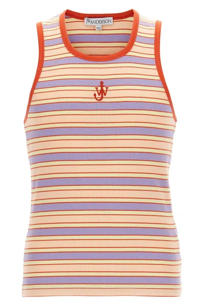 Jw Anderson J. W. Anderson Multicolored Striped Sleeveless Tank Top In Multicolor