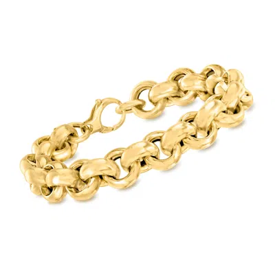 Ross-simons Italian 14kt Yellow Gold Rolo-link Bracelet In Multi