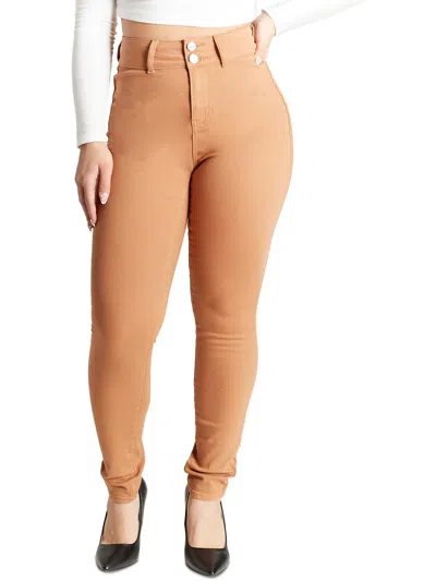 Dollhouse Juniors Womens High Rise Denim Colored Skinny Jeans In Multi