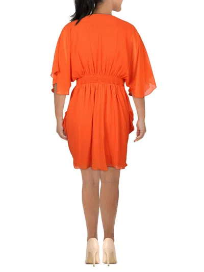 City Chic Womens Pleated Chiffon Cocktail And Party Dress In Multi