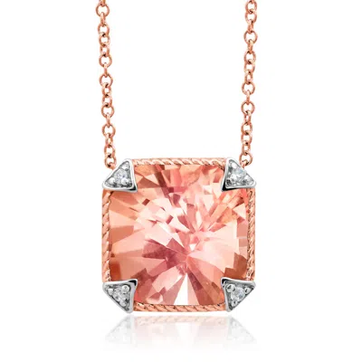 Nicole Miller Two Tone Sterling Silver With 8mm Cushion Cut Gemstone Necklace, 18" In Multi