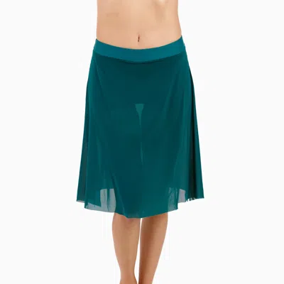 Calypsa Plus Size 3in1 Swim Skirt With Attached Shorts In Green