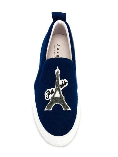 Shop Joshua Sanders 'eiffel Tower' Slip-on Sneakers In Blue