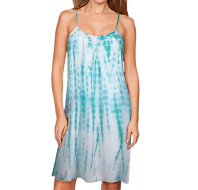 Raviya Tie Dye Ladder Back Dress In Seafoam In Green