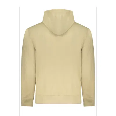Calvin Klein Beige Brushed Cotton Hooded Sweatshirt In Beige