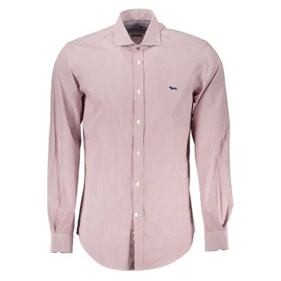 Harmont & Blaine Elegant Pink Narrow Fit Long Sleeve Shirt In Red