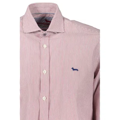 Harmont & Blaine Elegant Pink Narrow Fit Long Sleeve Shirt In Red
