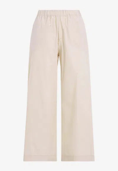 Fabiana Filippi Drawstring Straight-leg Pants In Vanilla