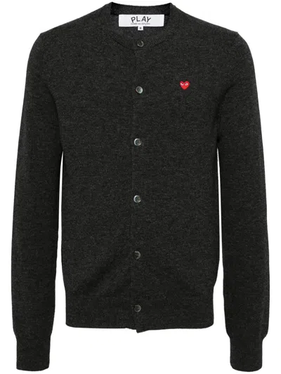 Comme Des Garçons Play Round--neck Small Red Emblem Knit Clothing In 2 Charcoal Gray