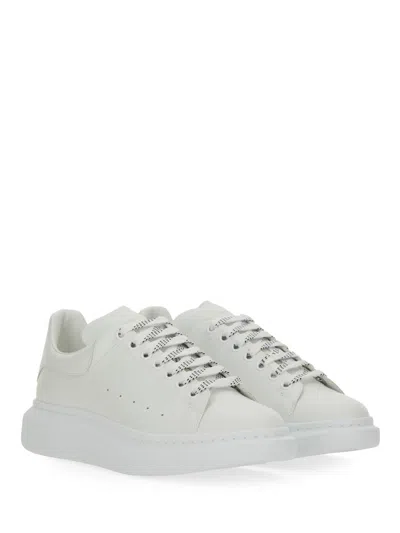 Alexander Mcqueen White Sneakers With Logo Lettering On The Rear And Oversize Rubber Sole In Leather Man In White