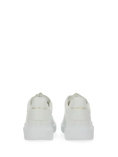 Alexander Mcqueen White Sneakers With Logo Lettering On The Rear And Oversize Rubber Sole In Leather Man In White
