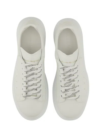 Alexander Mcqueen White Sneakers With Logo Lettering On The Rear And Oversize Rubber Sole In Leather Man In White
