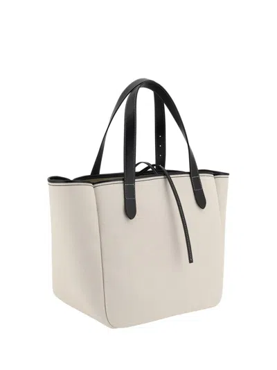 Jw Anderson White Shopper With Jw Logo On The Front In Beige