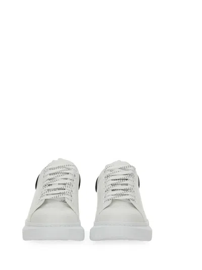 Alexander Mcqueen Oversize Sneakers In White And Beige Calf Leather In White