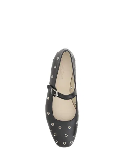 Le Monde Beryl Studded Leather Mary Jane Ballerina Flats In Black