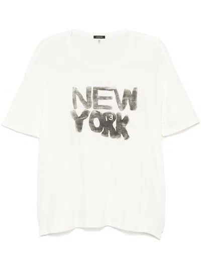 R13 New York T-shirt In K118a Ecru