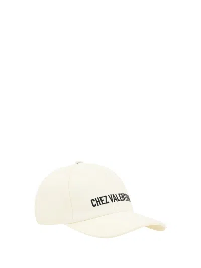 Valentino Garavani Ivory Cotton Baseball Cap With Adjustable Embroidered Logo In Beige
