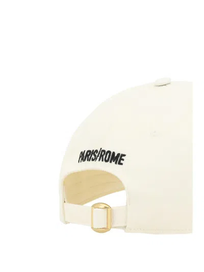 Valentino Garavani Ivory Cotton Baseball Cap With Adjustable Embroidered Logo In Beige