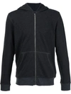 Atm Anthony Thomas Melillo Zip-through Hooded Cotton-blend Sweatshirt In Charcoal