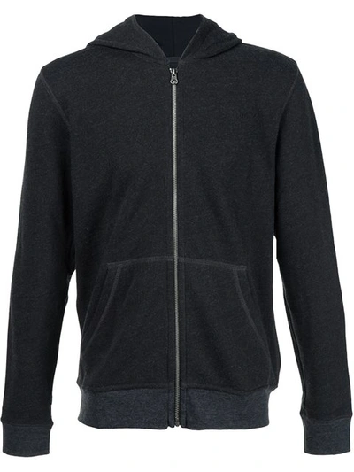 Atm Anthony Thomas Melillo Zip-through Hooded Cotton-blend Sweatshirt In Heather Charcoal