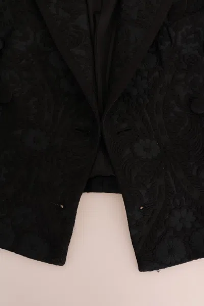 Dolce & Gabbana Black Brocade Blazer Jacket In Black